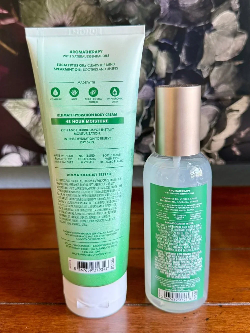 NEW 2-Pc Eucalyptus+Spearmint Stress Relief Body Cream & Essential Oil BBW